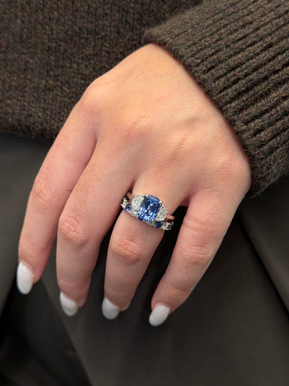 Cushion Cut Sapphire Ring