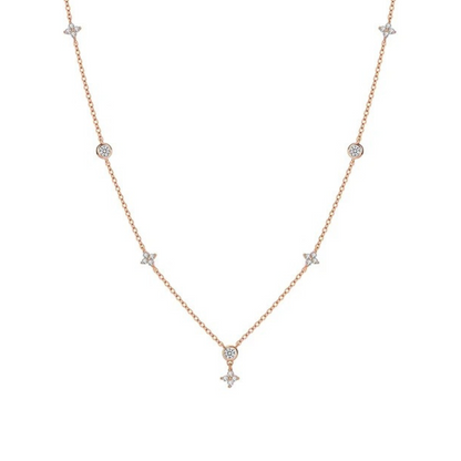 Clover Bezel Set Pendant Necklace