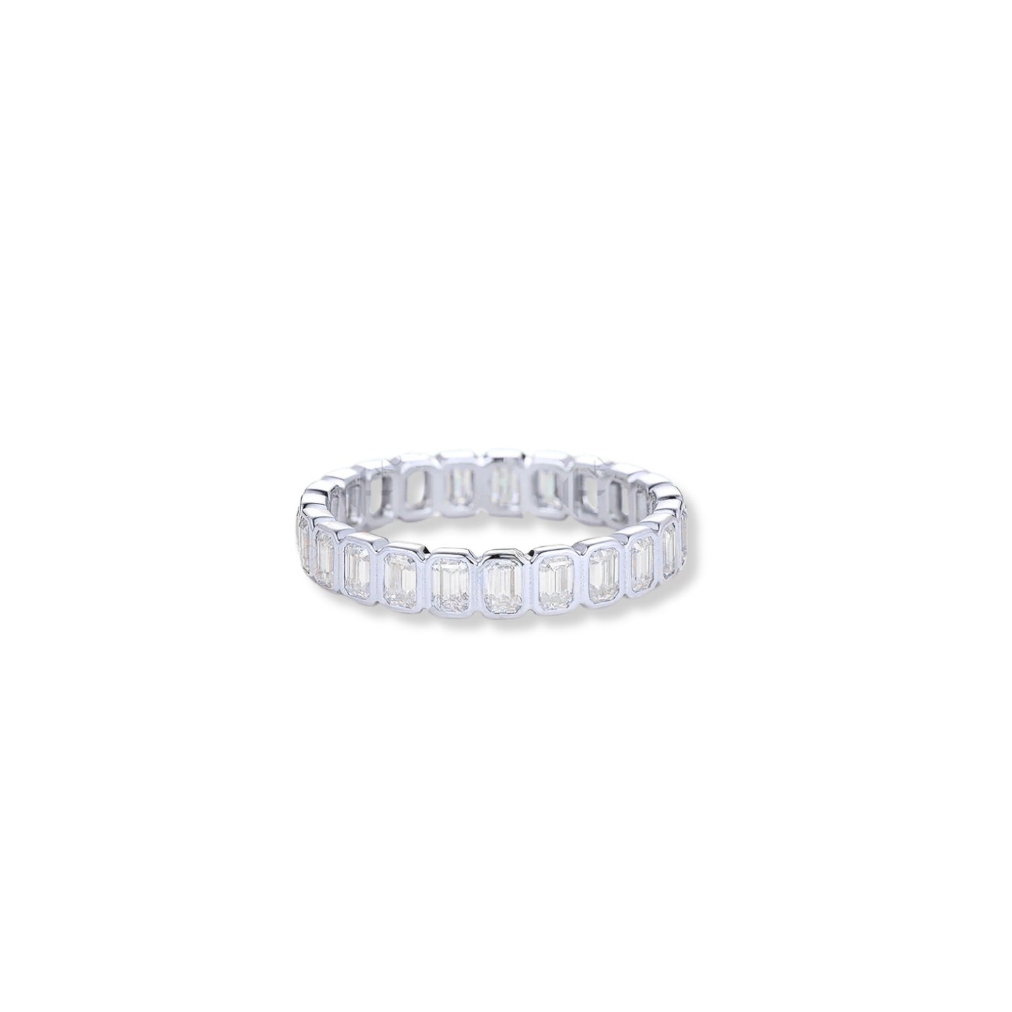 3.5CTTW Emerald Cut Eternity Ring