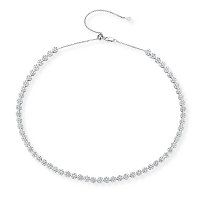 6.4CT Flowers Adjustable Choker Necklace