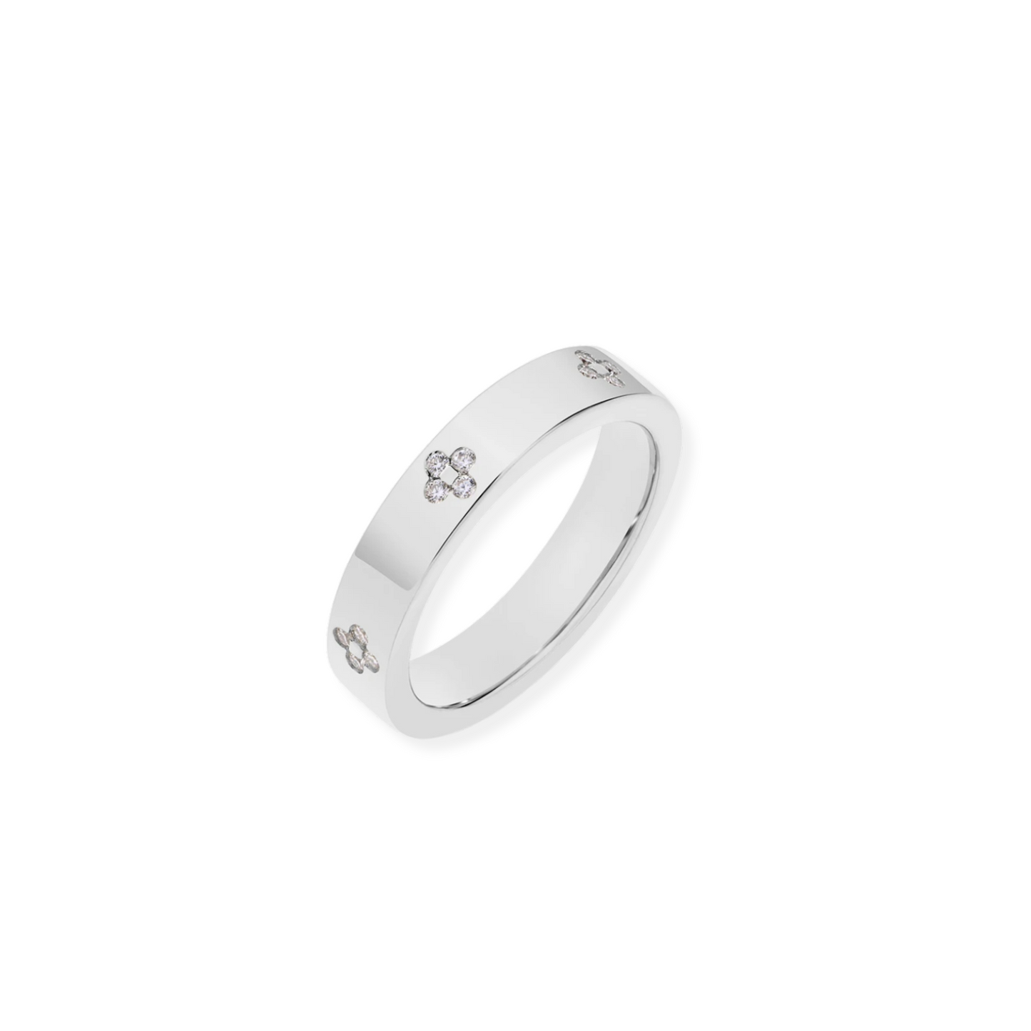 Moissanite Flowers Band Ring