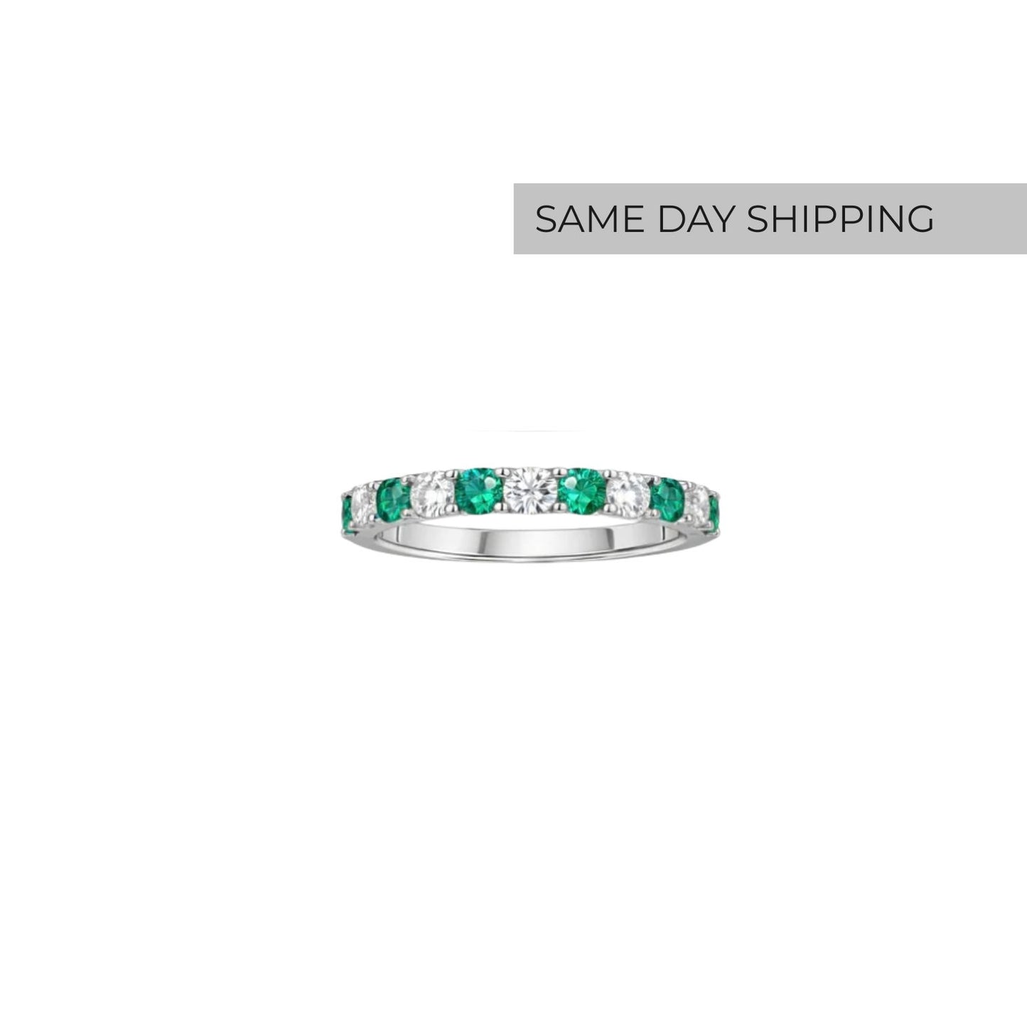 Emerald Eternity Band Ring