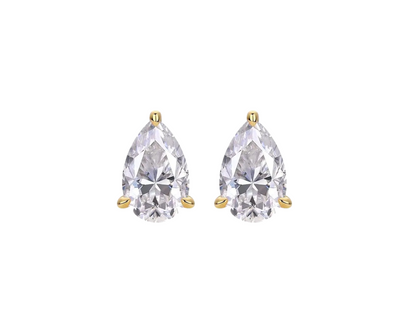 Pear Cut Solitaire Stud Earrings
