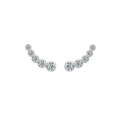 Bezel Set Climber Earrings