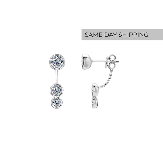Convertible Bezel Stud Earrings