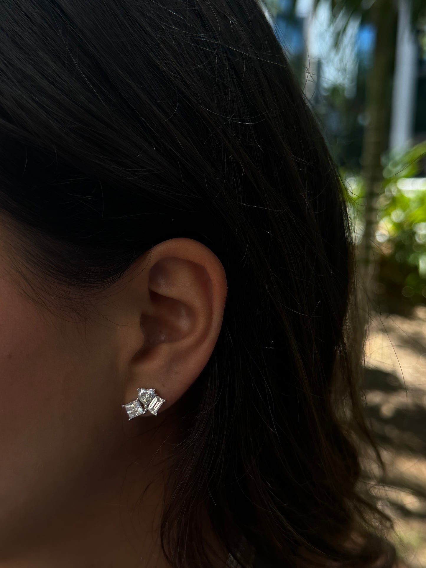 Triple Cut Stud Earrings
