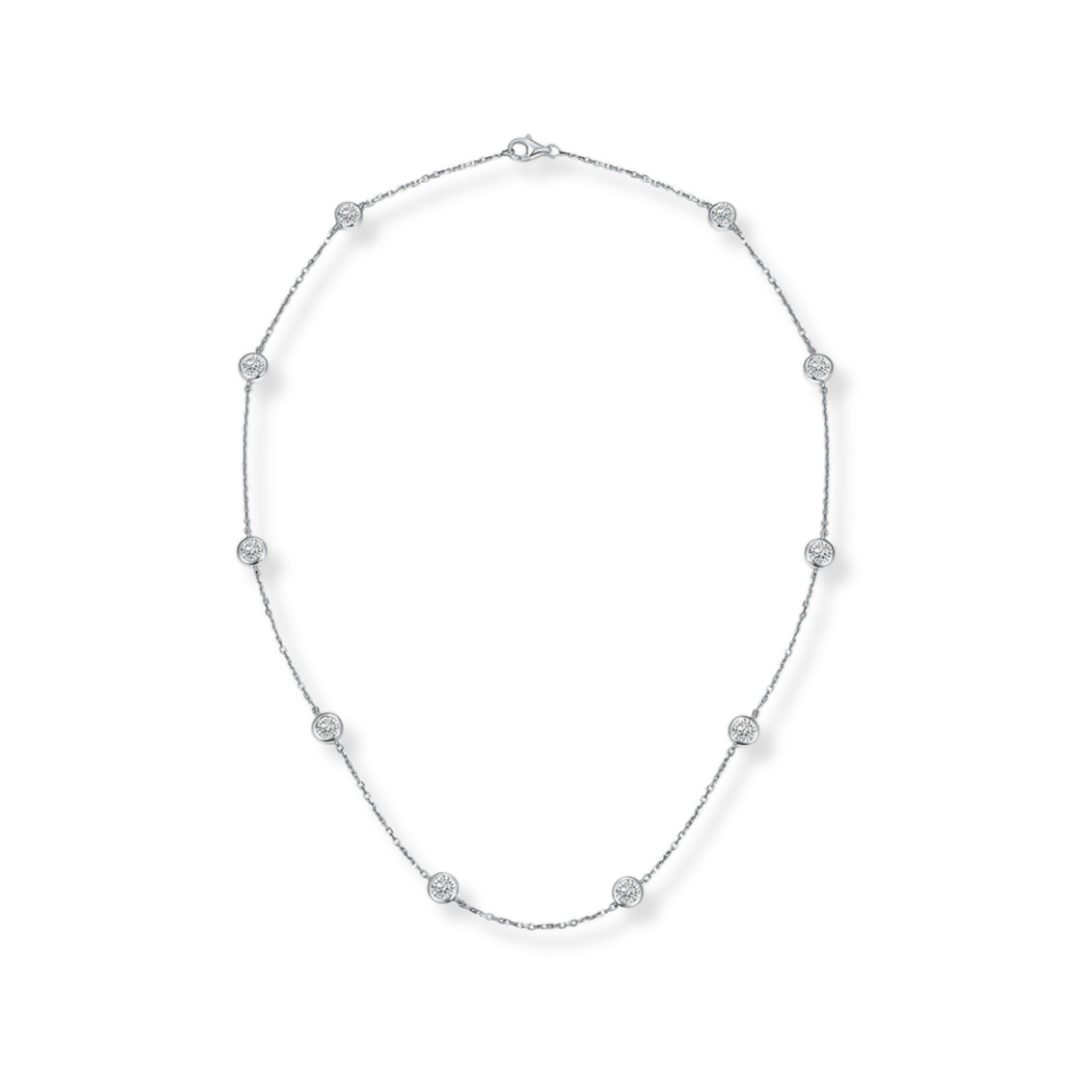 3CT Bezel Set Moissanite Necklace