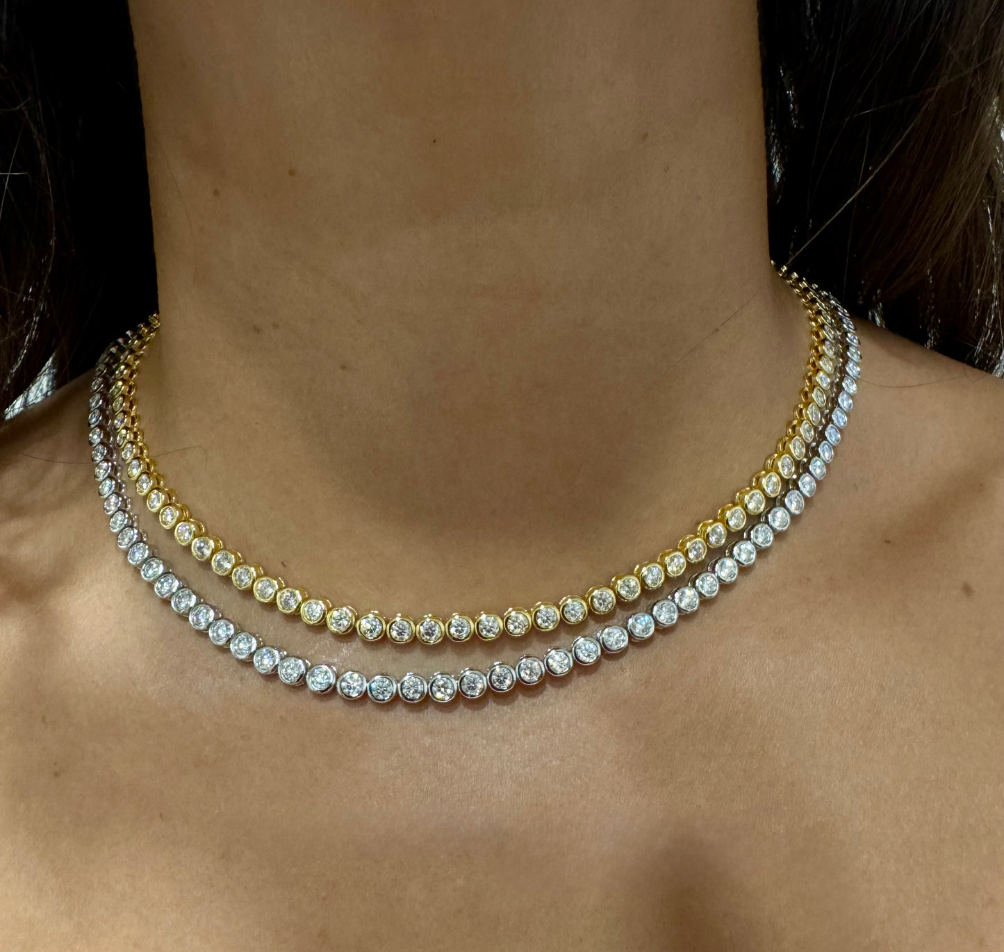 Bezel Tennis Necklace