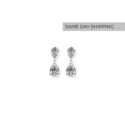 Pear Cut Drop Earrings