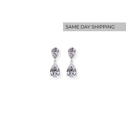 Pear Cut Drop Earrings