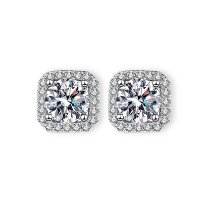 Cushion Halo Stud Earrings