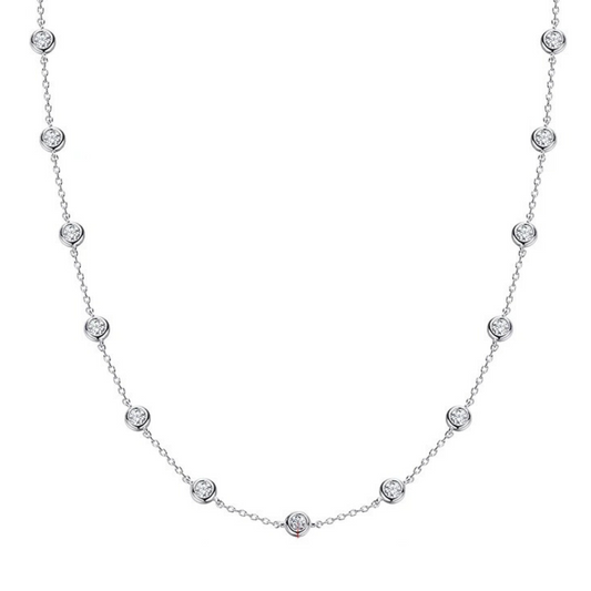 2CT Bezel Set Moissanite Necklace