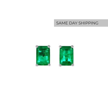 Emerald Petite Stud Earrings