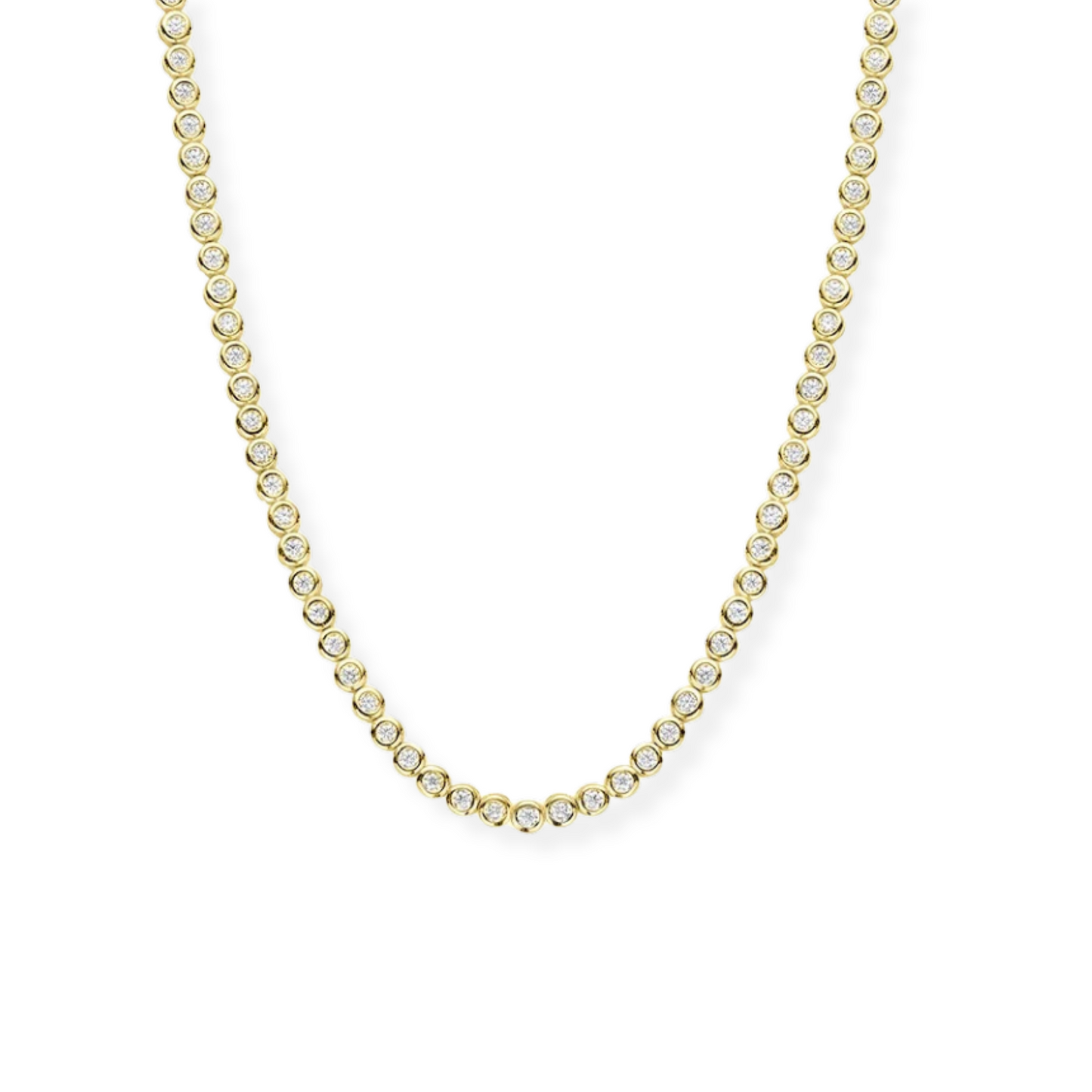 Moissanite Bezel Tennis Necklace