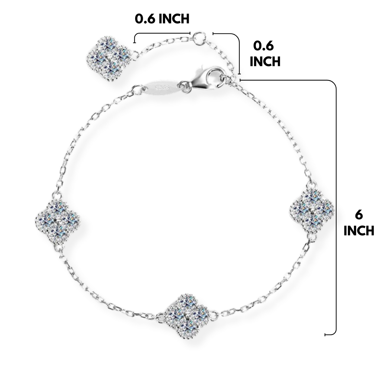 Moissanite Clover Bracelet