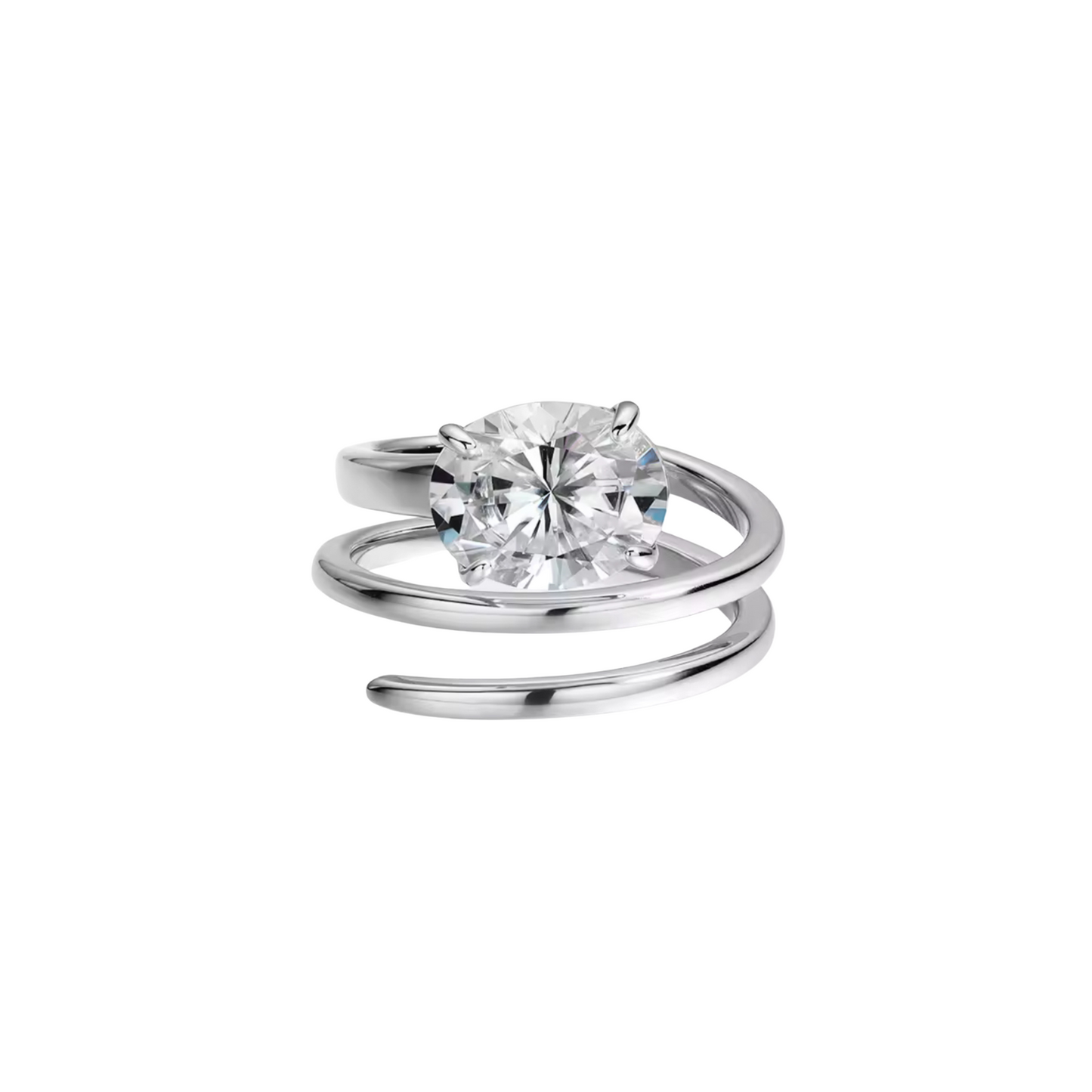 Oval Cut Spiral Ring