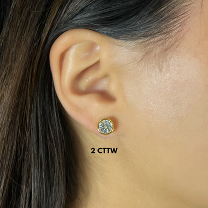 Bezel Stud Earrings