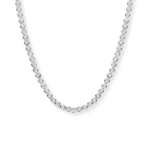 Moissanite Bezel Tennis Necklace