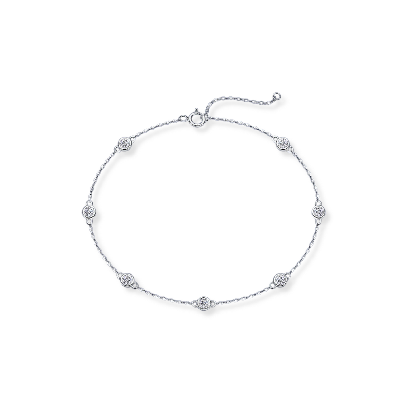 0.7 CTTW Moissanite Bezel Bracelet