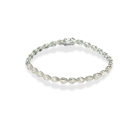 Pear Cut Bezel-Set Tennis Bracelet