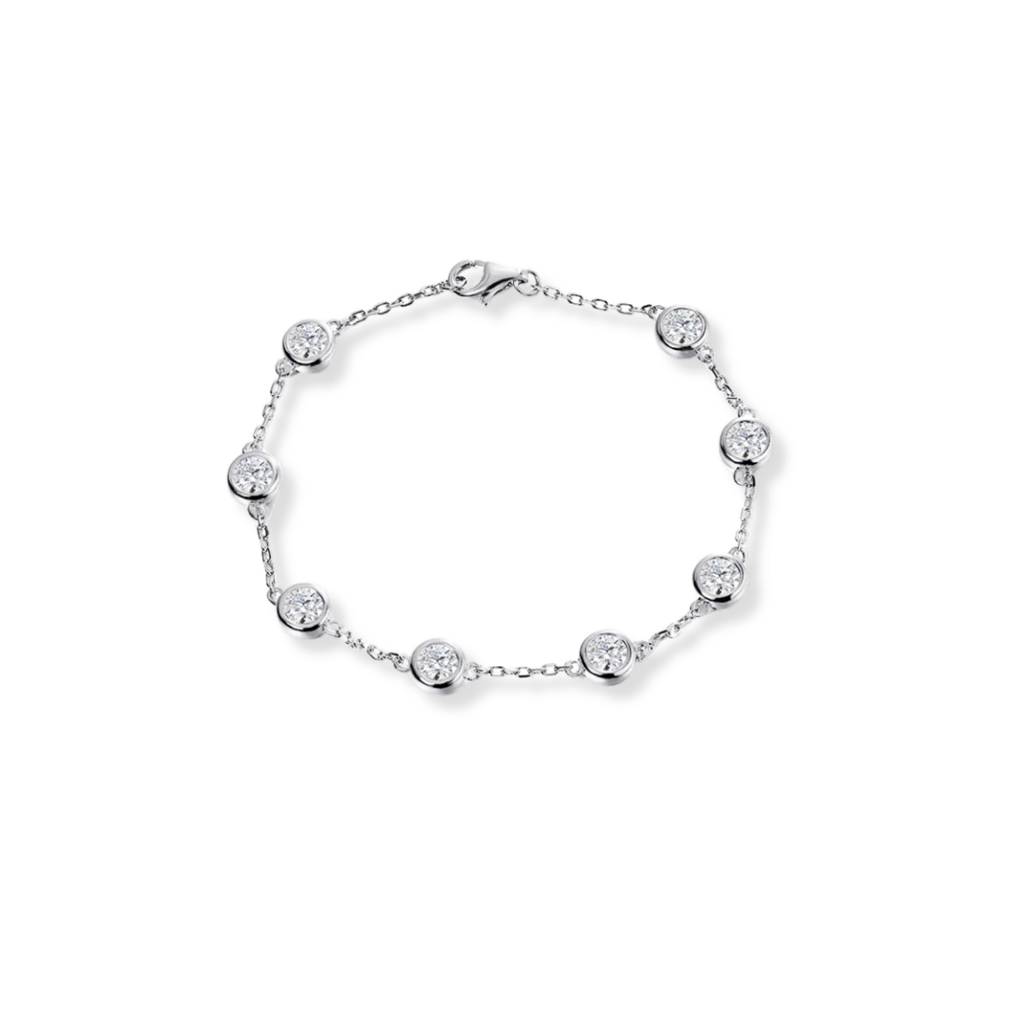 2.4 CTTW Moissanite Bezel Bracelet