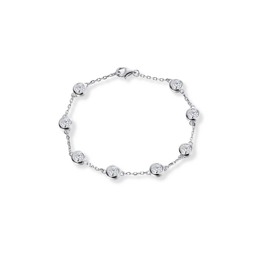 2.4 CTTW Moissanite Bezel Bracelet