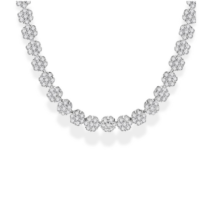 6.4CT Flowers Adjustable Choker Necklace