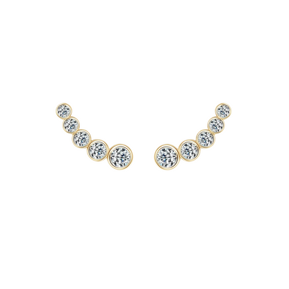 Bezel Set Climber Earrings