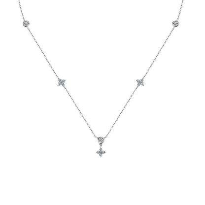 Clover Bezel Set Pendant Necklace
