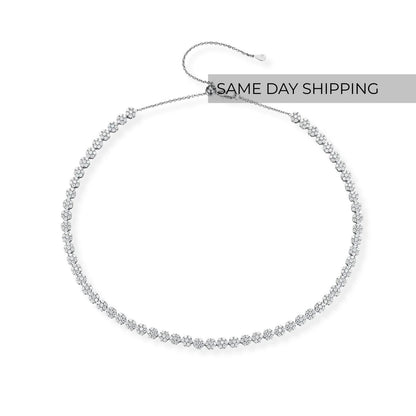 6.4CT Flowers Adjustable Choker Necklace