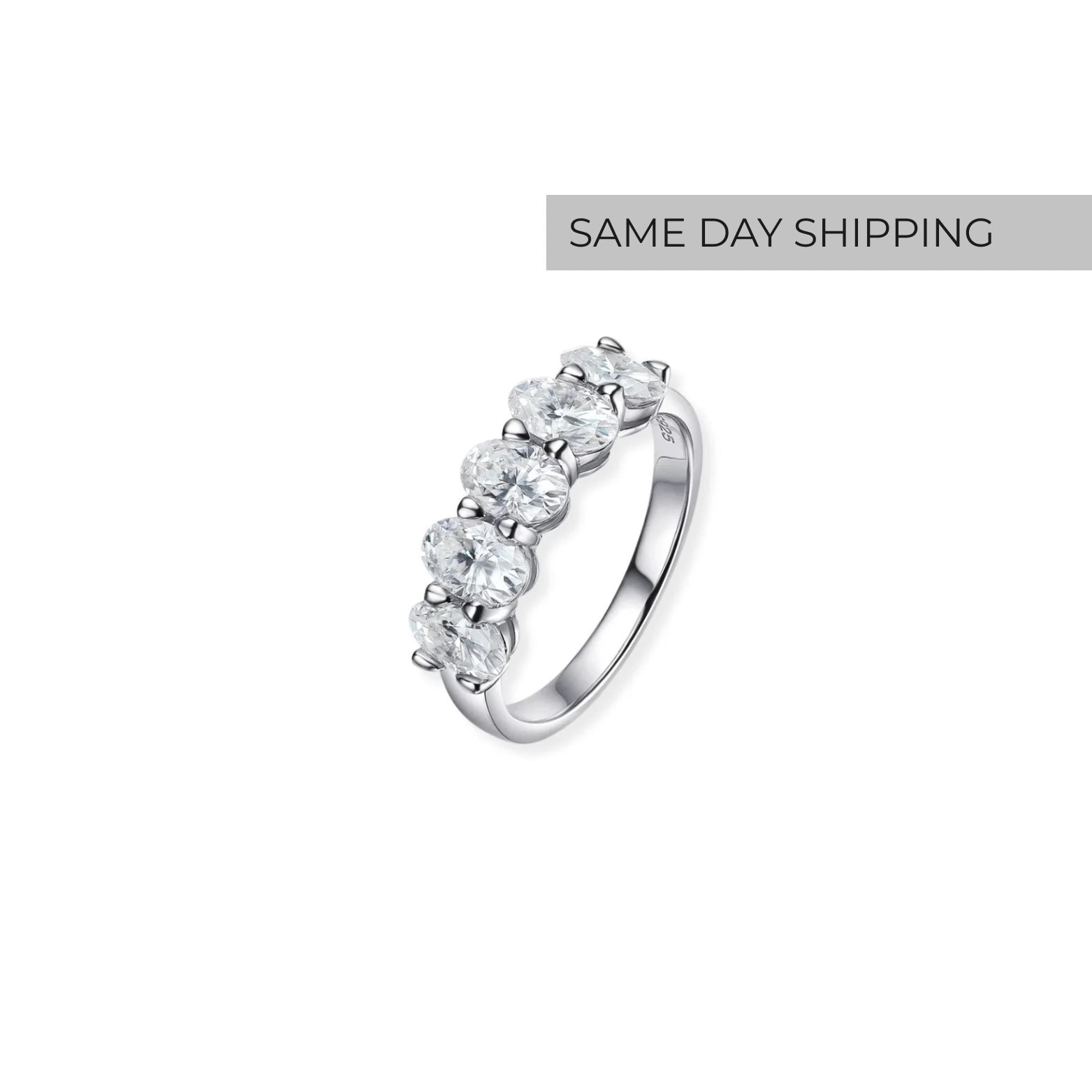 2.5CT Oval Cut Half Eternity Ring – DM Co.