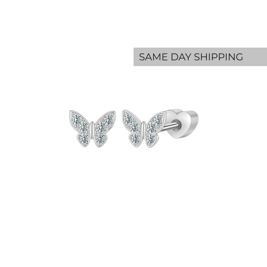 Mini Sparkle Butterfly Studs - Little Gems Collection
