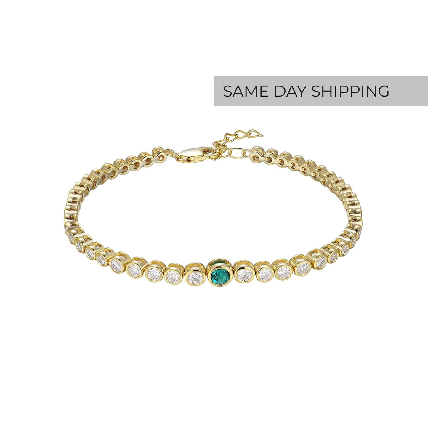 Emerald Bezel Bracelet