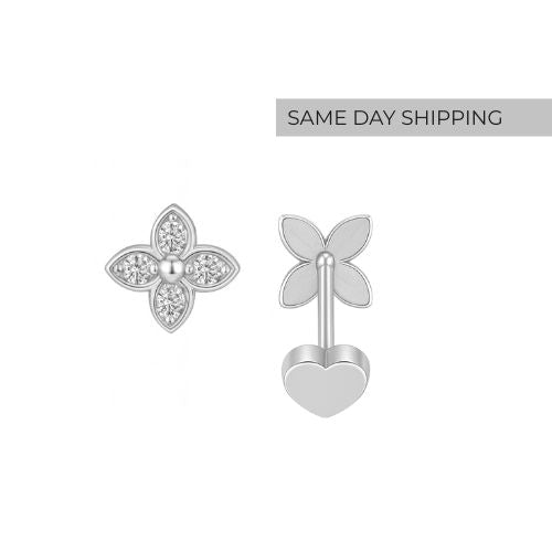 Mini Clover Sparkle Studs - Little Gems Collection