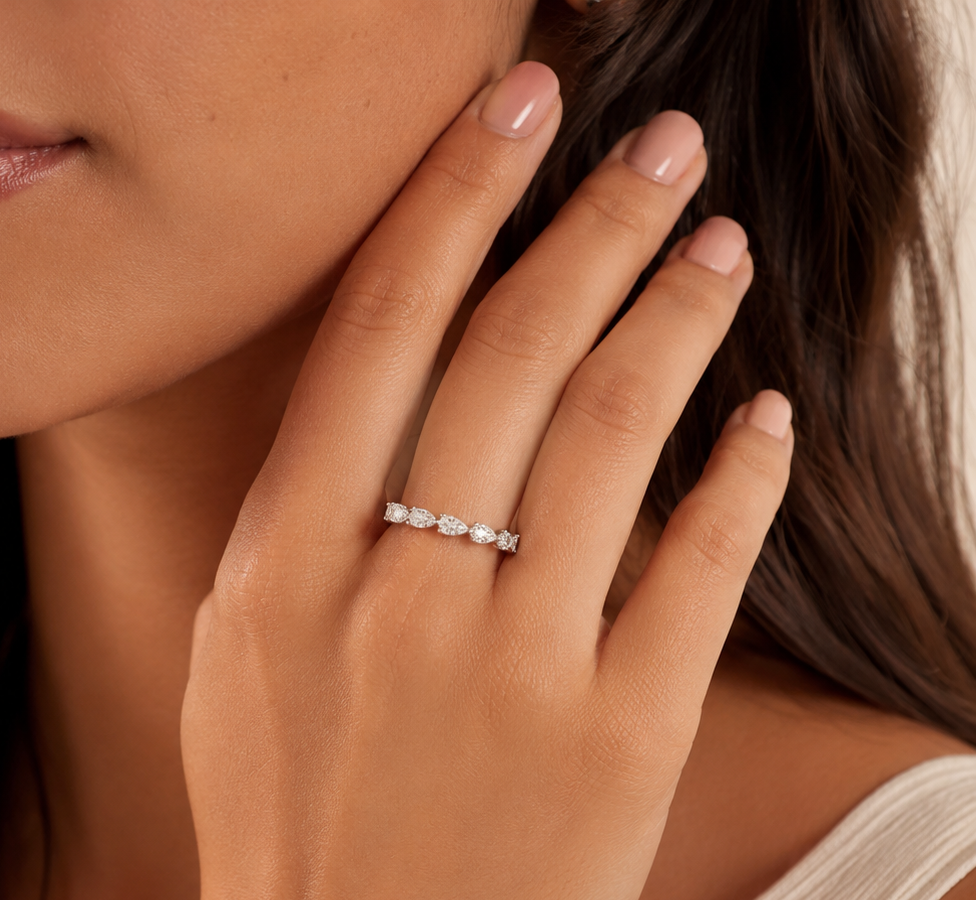Pear Cut Eternity  Ring