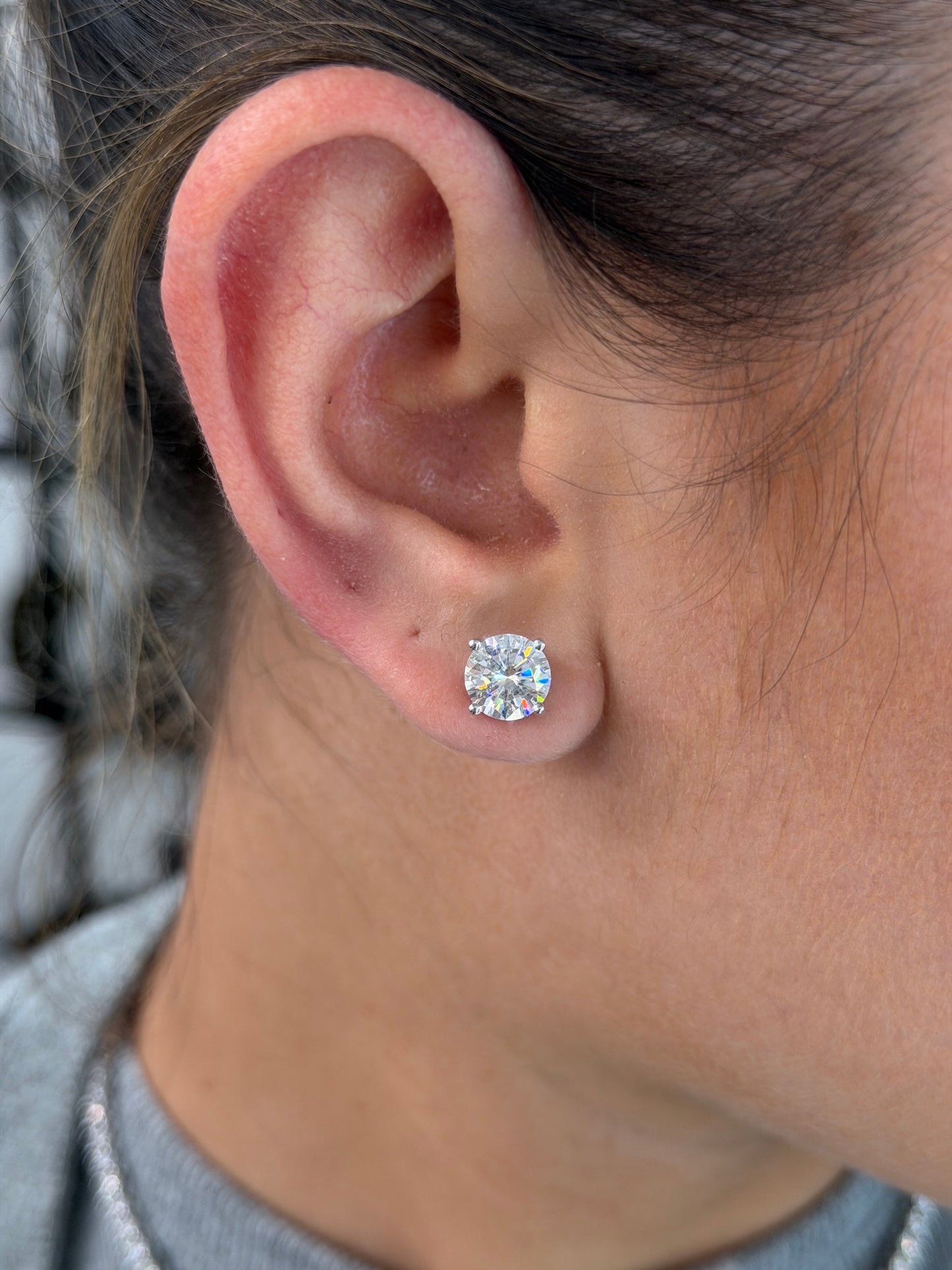 3.5cttw 2-in-1 Halo Stud Earrings With Removable Jackets