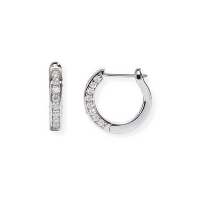 Three-Sided Pavé  Hoop Earrings