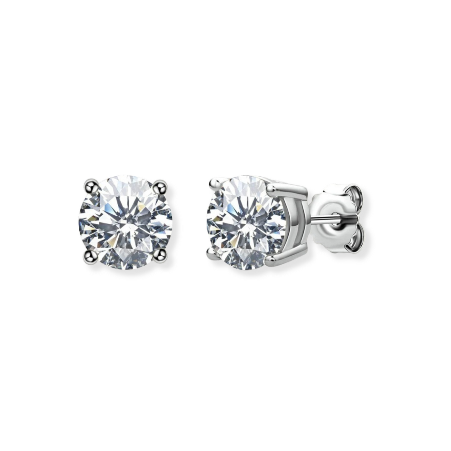 Moissanite Solitaire Stud Earrings