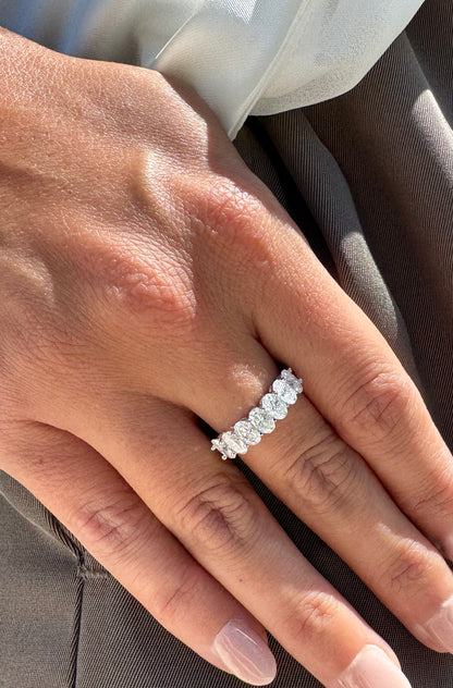 Oval Cut Half Eternity Ring