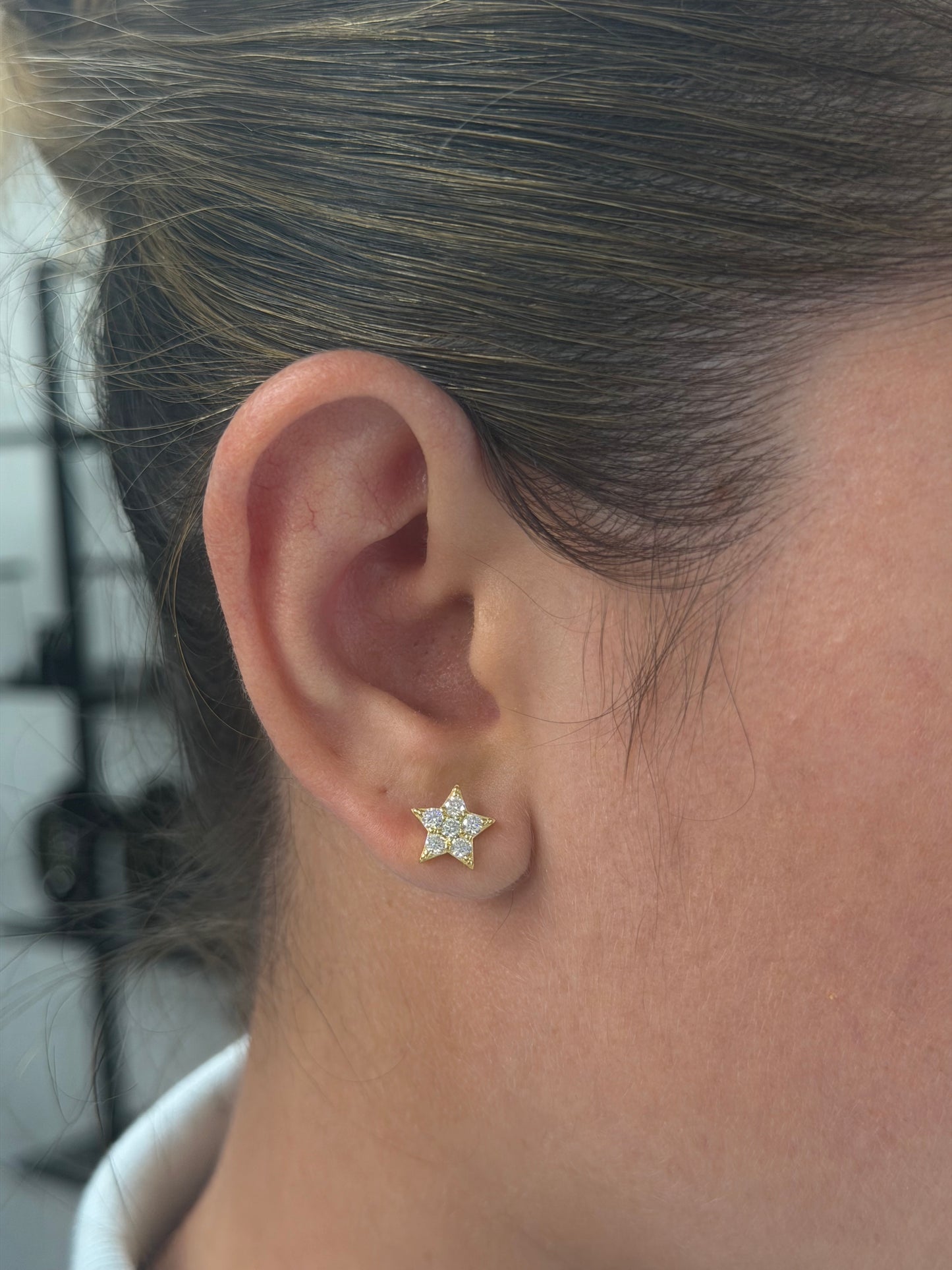 Star pave earrings