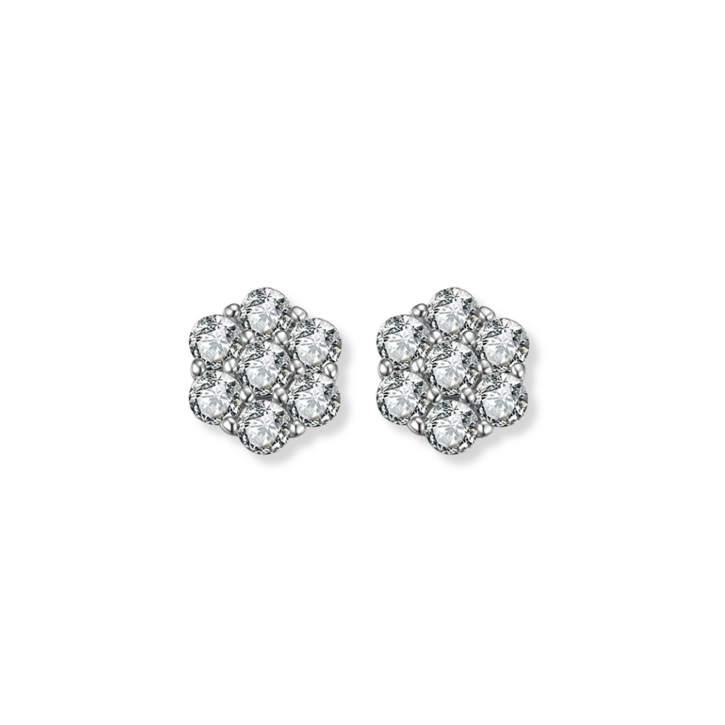 Moissanite Flower Stud Earrings