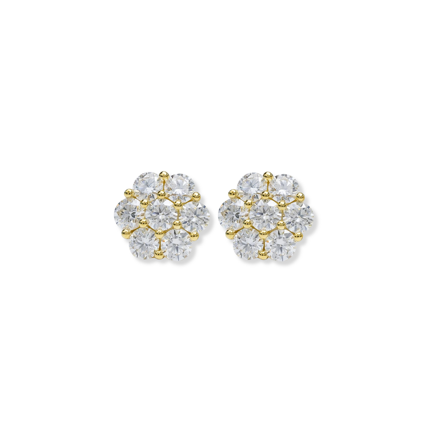 Moissanite Flower Stud Earrings