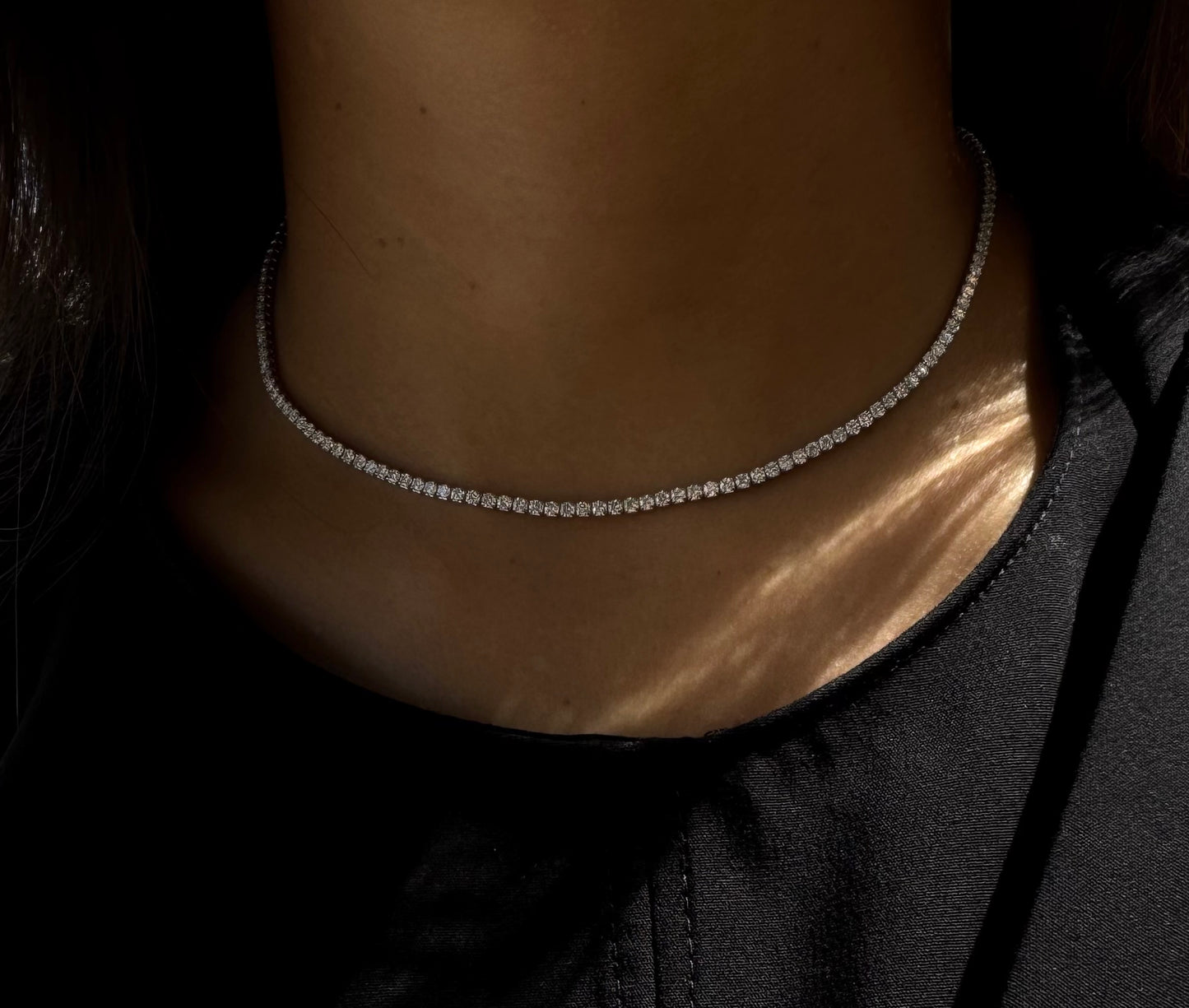 Adjustable Tennis Choker Necklace