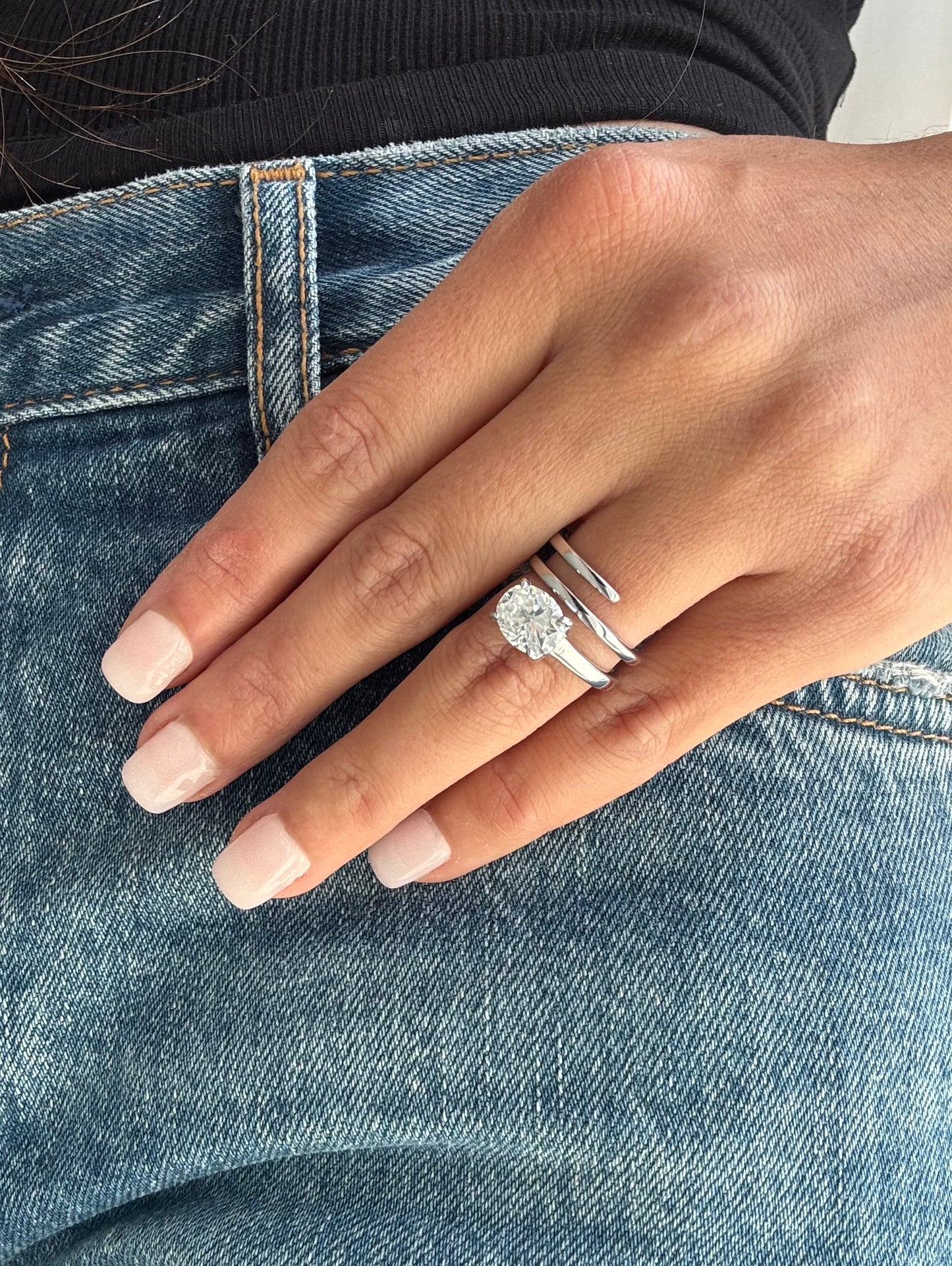 Oval Cut Spiral Ring