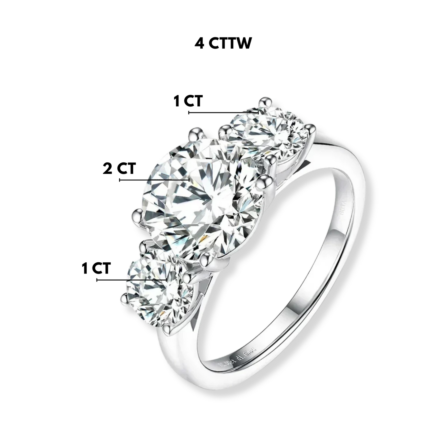 Three Stone Moissanite Ring