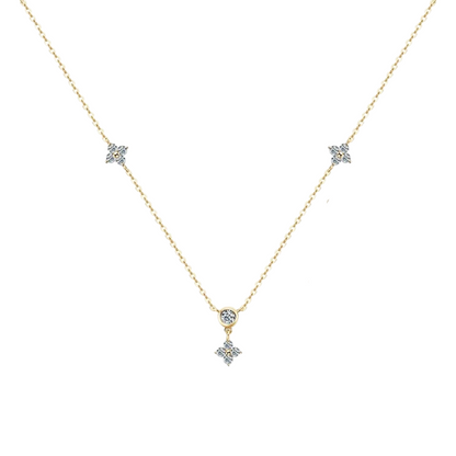 Clover Bezel Set Pendant Necklace