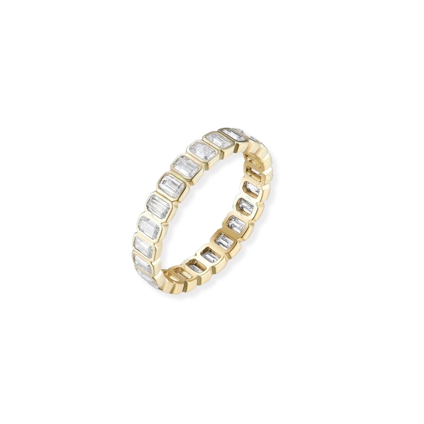 3.5CTTW Emerald Cut Eternity Ring