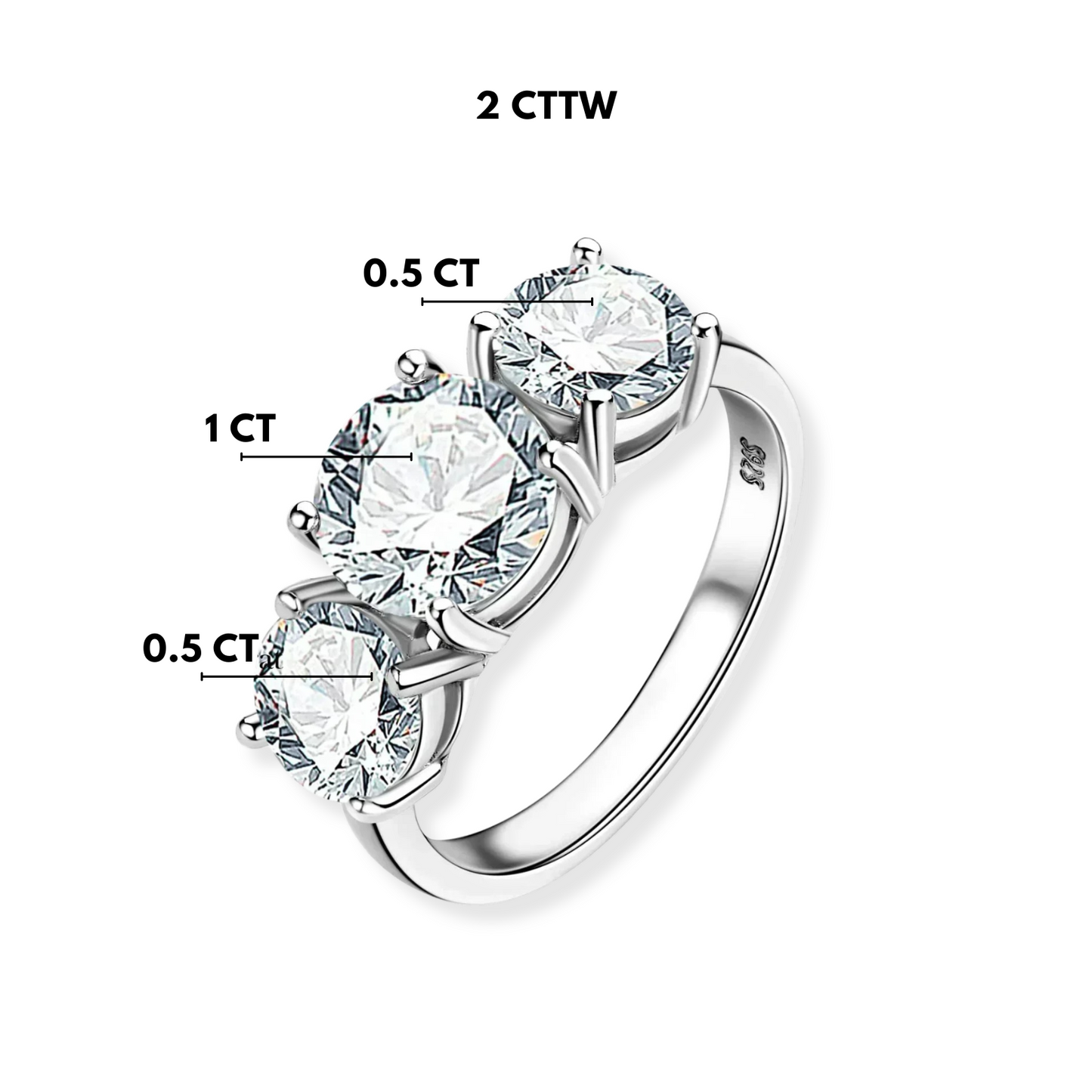 Three Stone Moissanite Ring