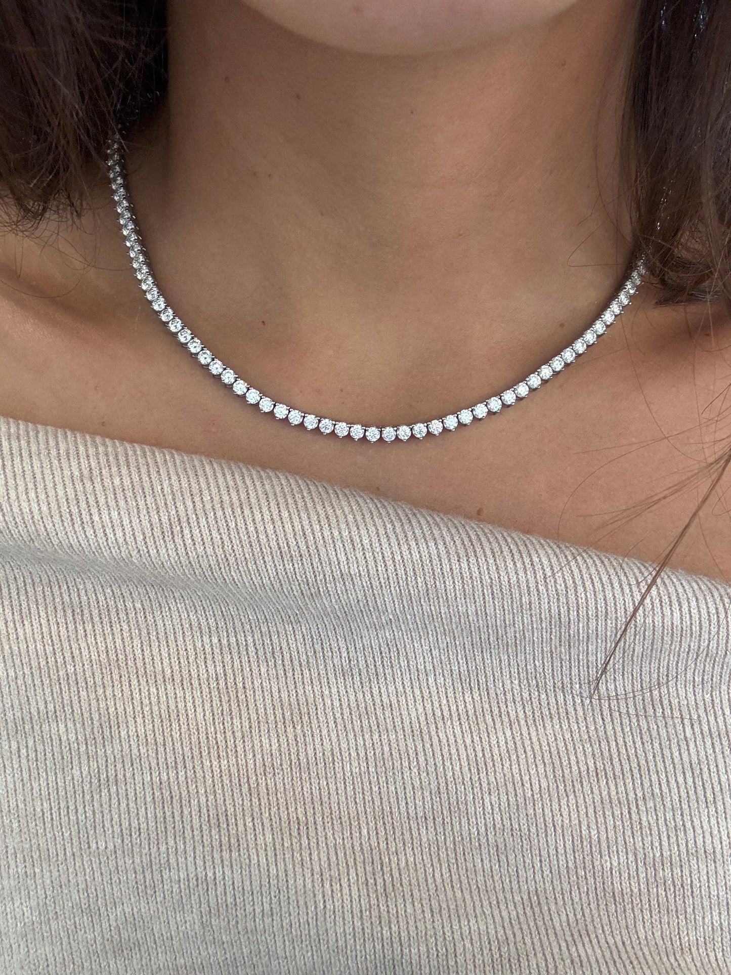 3-Prong Tennis Necklace