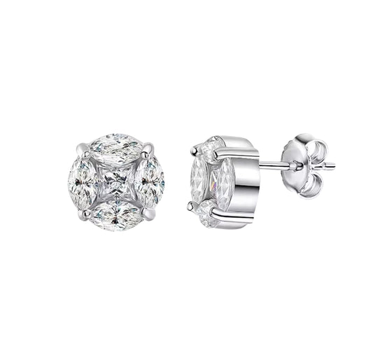 Marquise Cluster Stud Earrings
